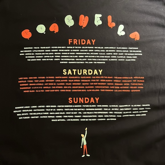 Coachella 2017 t-shirt with lineup, Sz 2XL - Picture 4 of 4